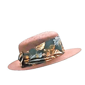 VTG Benetton Straw Hat Size S / M Family Riding Fedora Brown Made in Italy Rare